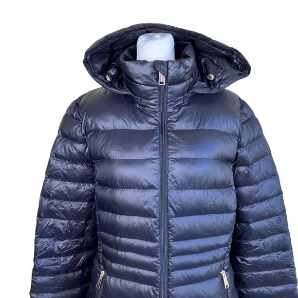 Andrew Marc Sz L Lightweight Packable Premium Down Jacket Quilted Long Black - Picture 5 of 16
